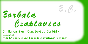 borbala csaplovics business card